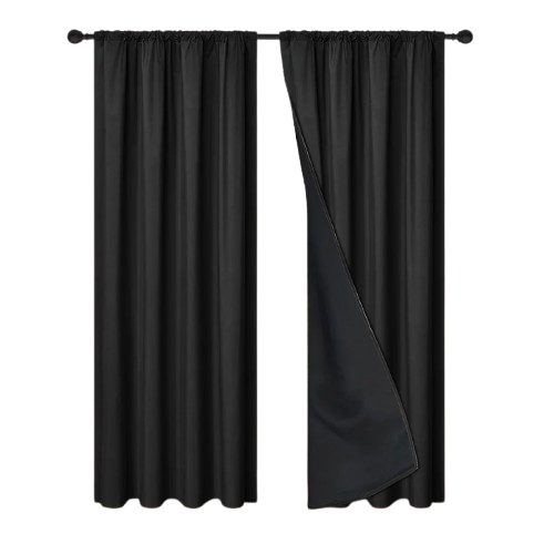 Cortina blackout 100% com bolso para haste.