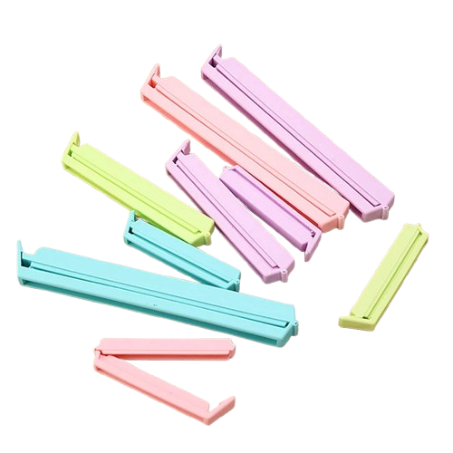 Kit com 12 Clipes Plásticos Reutilizáveis – Vedação para Embalagens e Lanches