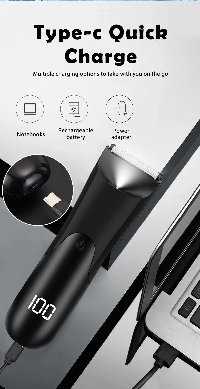 Aparador Corporal e Íntimo Masculino Casa&Conforto - Lâmina de Cerâmica Anti-Cortes (À Prova D'Água)