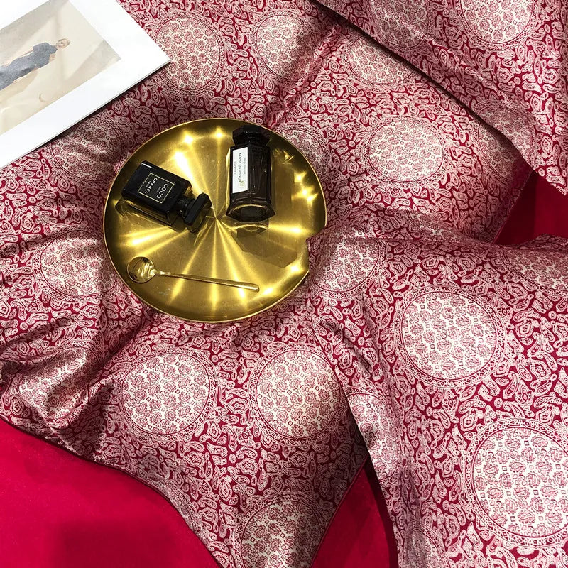 Jogo de Cama Seda Mulberry Blend 4 Peças Casa&Conforto - Floral Luxo (Com ou Sem Elástico)