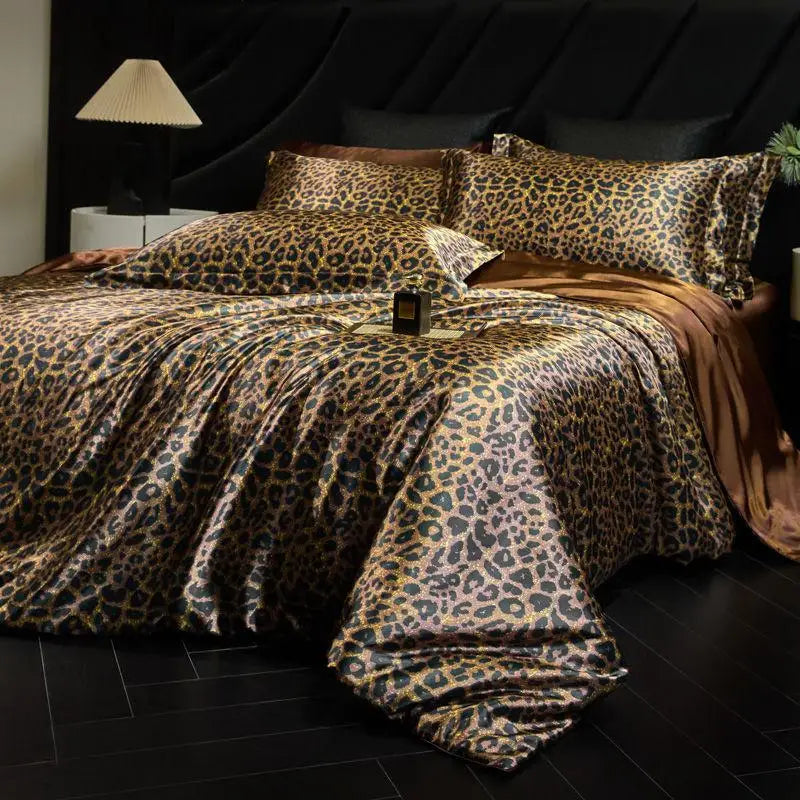 Jogo de Cama Seda Mulberry & Liocel 4 Peças Casa&Conforto - Estampa 3D Premium (Com Elástico)