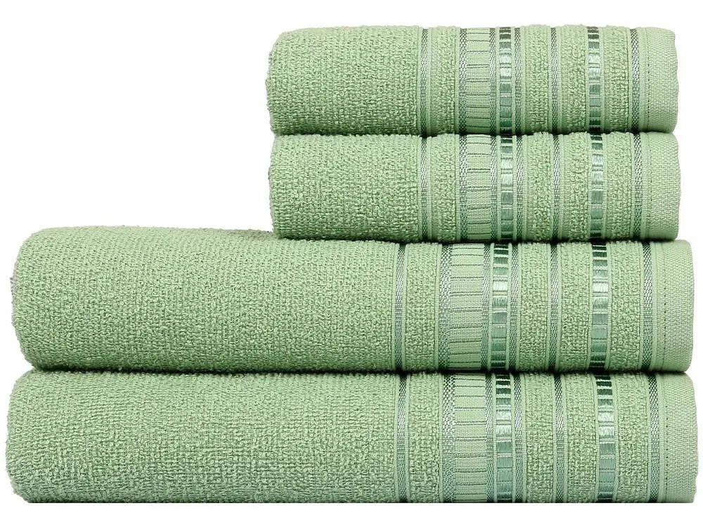 Conjunto de toalhas de banho Verde Menta 4 peças.