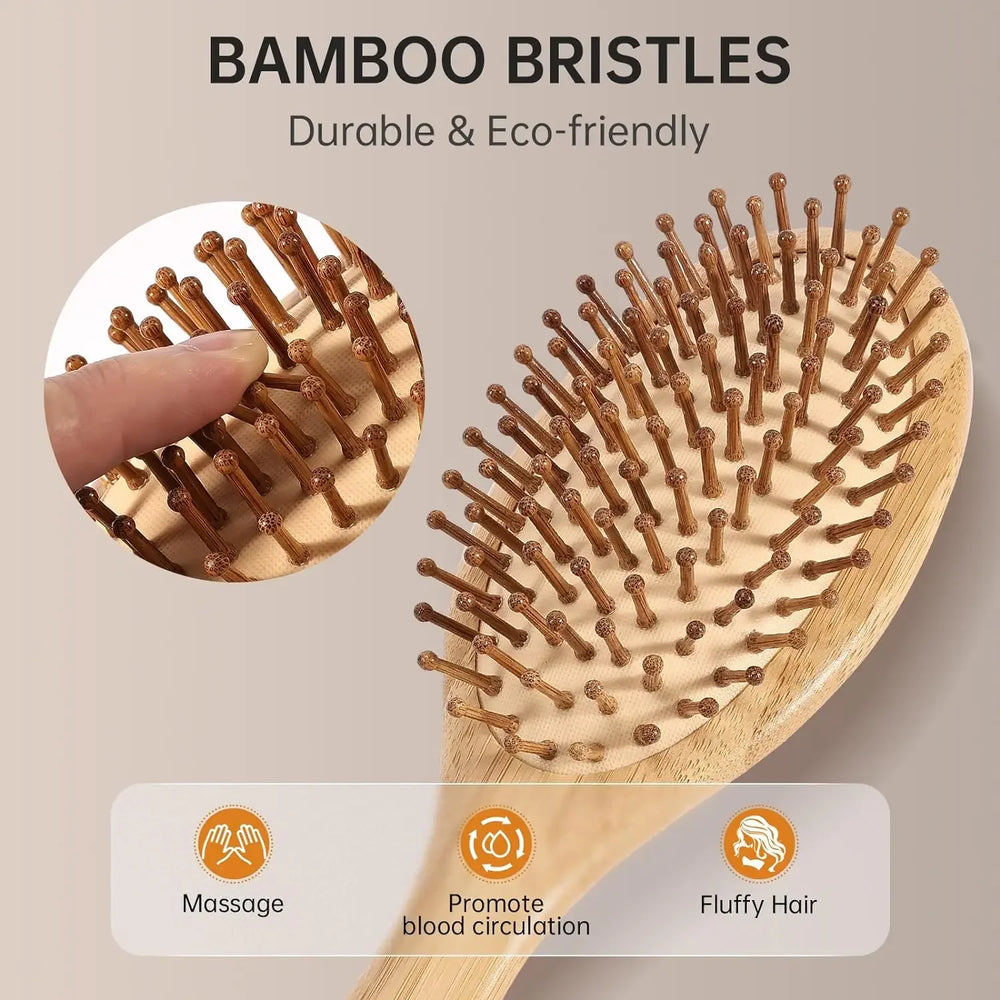 Pente de Bambu Natural com Almofada de Ar