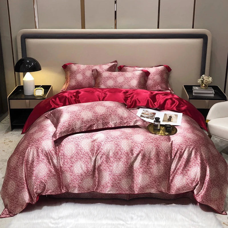 Jogo de Cama Seda Mulberry Blend 4 Peças Casa&Conforto - Floral Luxo (Com ou Sem Elástico)