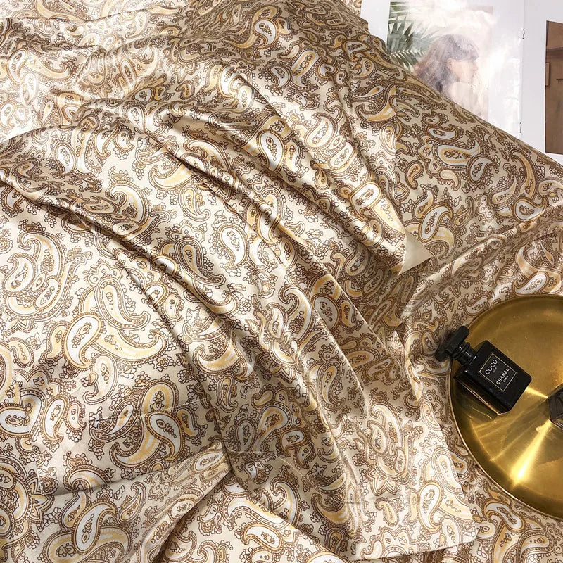 Jogo de Cama Seda Mulberry Blend 4 Peças Casa&Conforto - Floral Luxo (Com ou Sem Elástico)