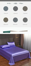Satin Silk Bed Sheets for Summer Plain Flat Sheet for Double Bed Twin/Full/Queen/King Size Bed Linen (pillowcase need order)