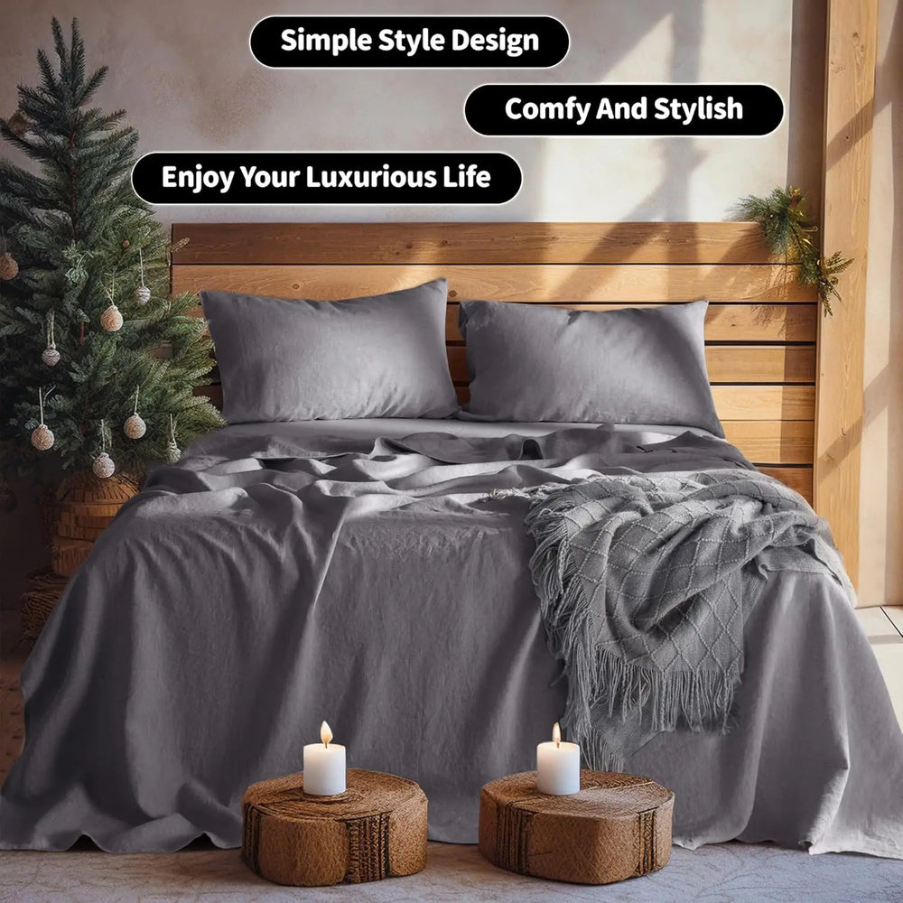 Jogo de Lençol 100% Linho Francês 